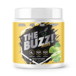 THE BUZZ! USA ORIGINAL PREWORKOUT 12oz GREEN APPLE